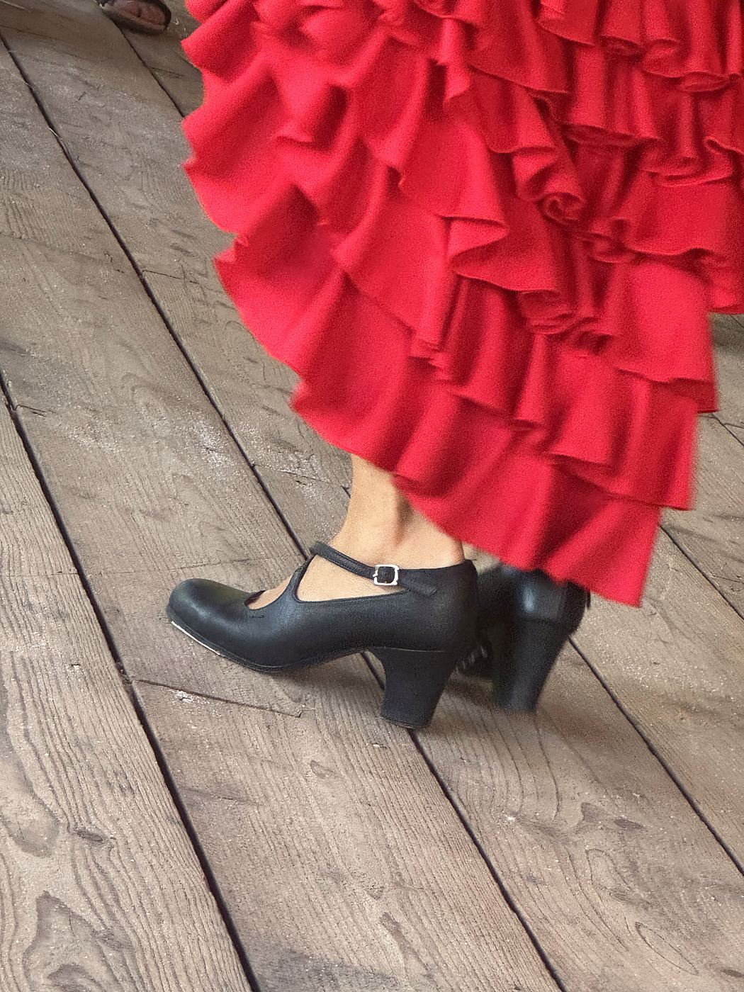 Detail: Flamenco-Kleid und Tanzschuhe